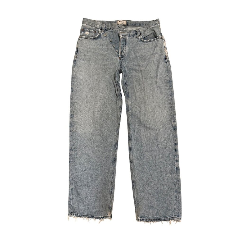 Agolde Light Blue Wide-Leg Jeans - Picture 5 of 14